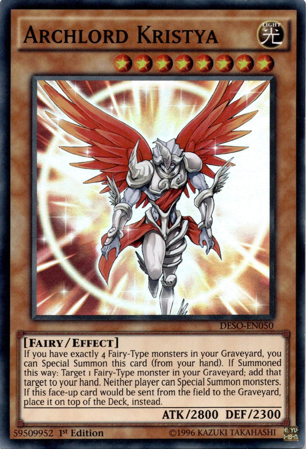 Yugioh Archlord Kristya DESO-EN050 Super Rare 1st Edition LP