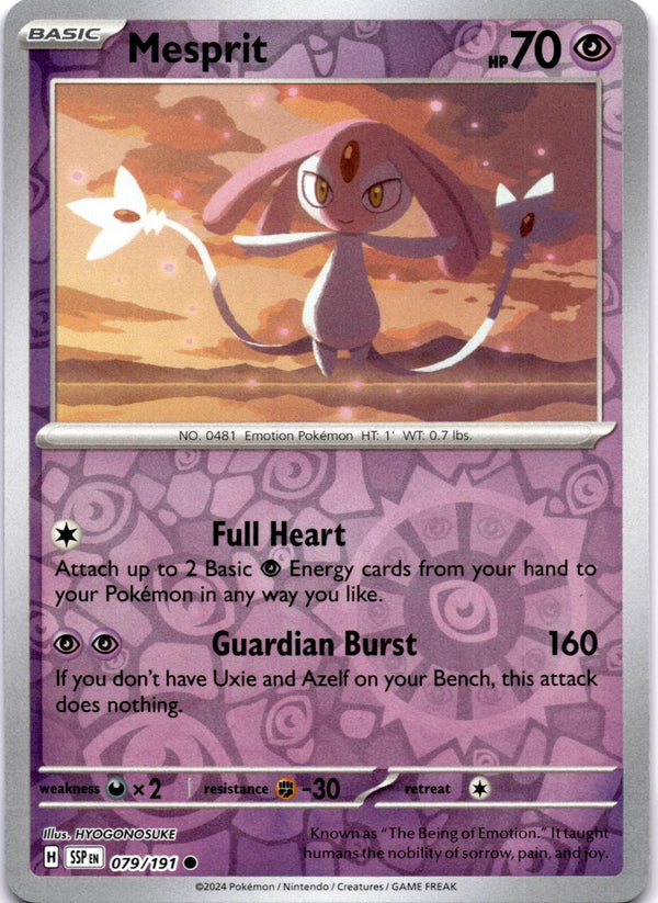 Pokemon Mesprit 079/191 Surging Sparks Reverse Holo NM