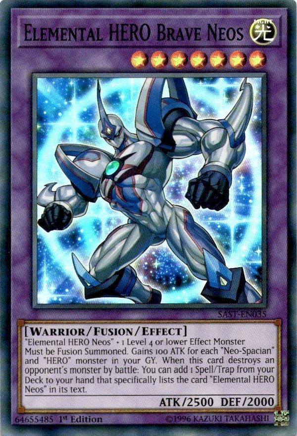 Yugioh Elemental HERO Brave Neos SAST-EN035 Super Rare 1st Edition NM