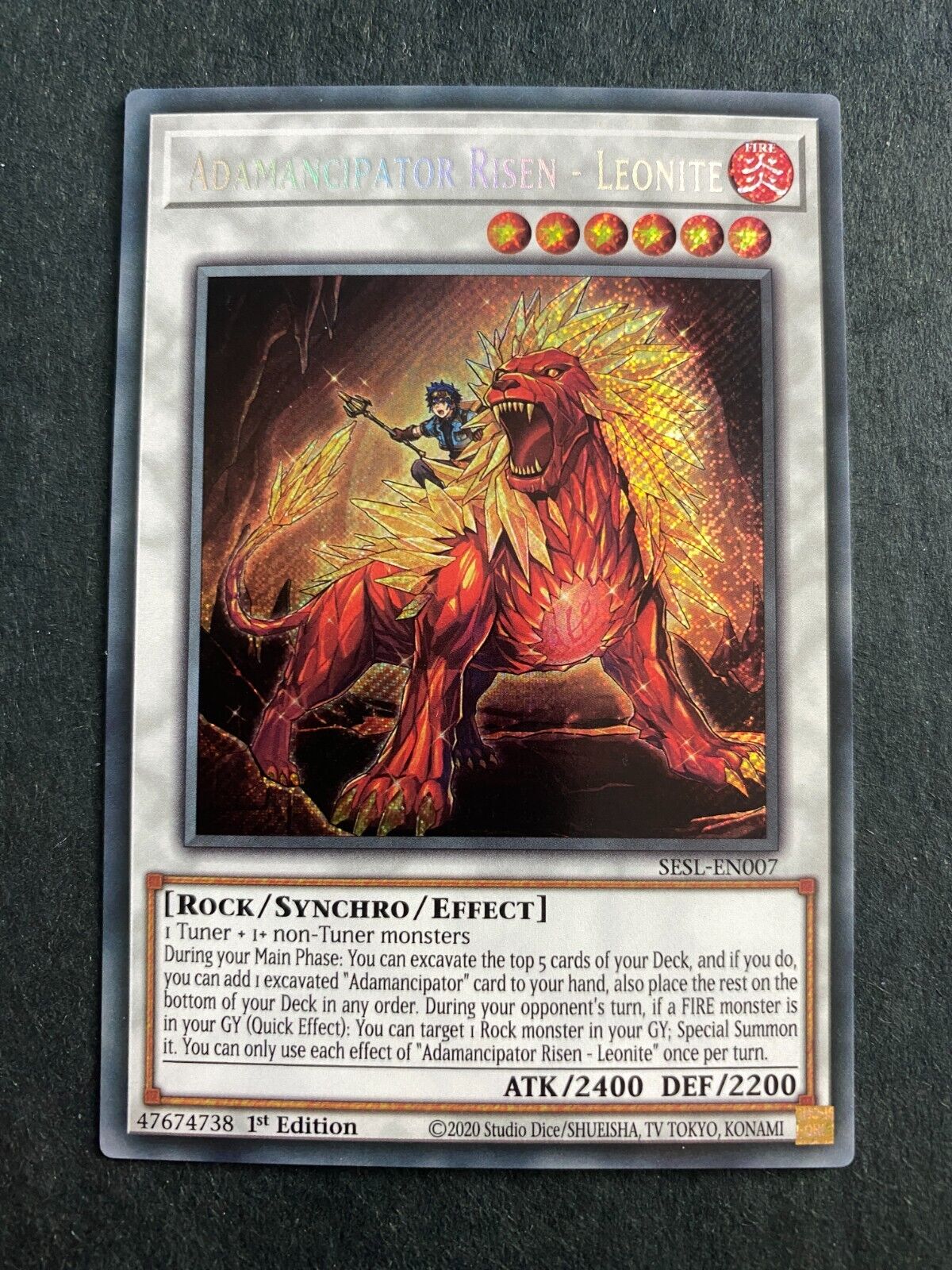 Yugioh Adamancipator Risen - Leonite SESL-EN007 Secret Rare 1st Edition NM