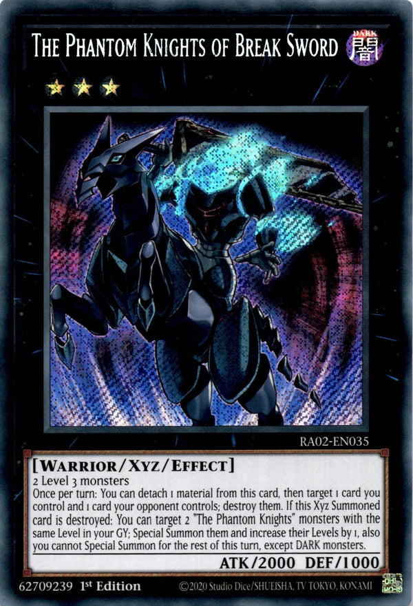 Yugioh The Phantom Knights of Break Sword RA02-EN035 Secret Rare 1st Edition NM