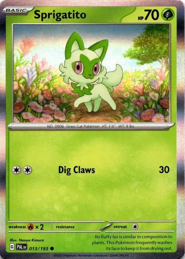 Pokemon Sprigatito 013/193 Paldea Evolved Holo NM