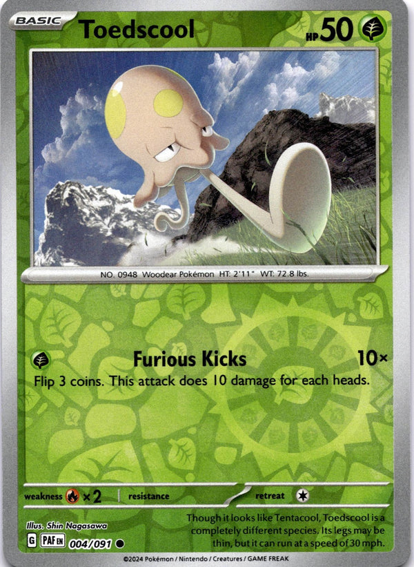 Pokemon Toedscool 004/091 Paldean Fates Reverse Holo NM