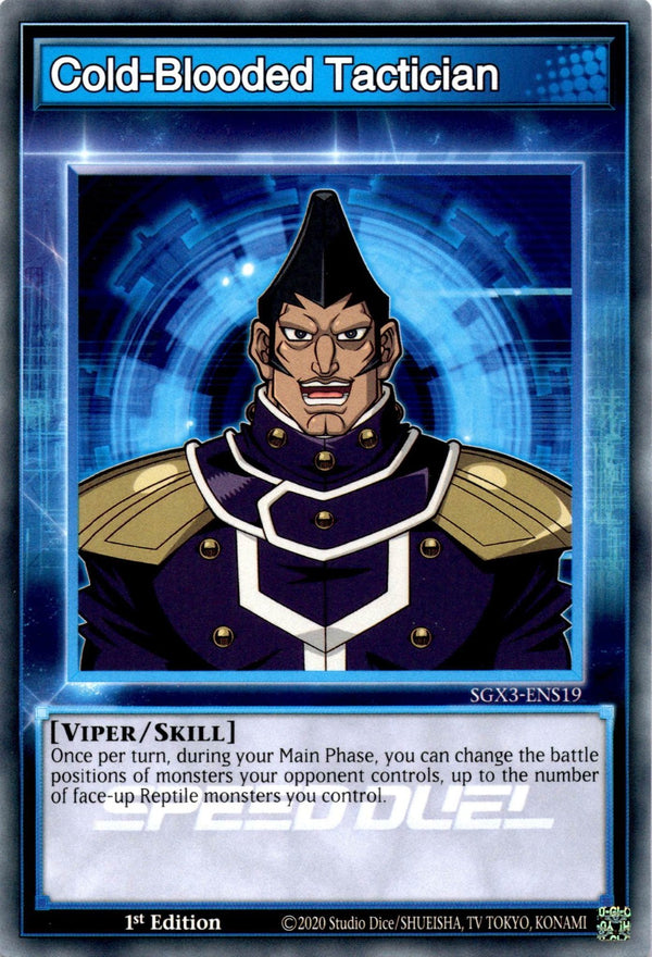 Yugioh Cold-Blooded Tactician SGX3-ENS19 Speed Duel Common 1st Edition NM