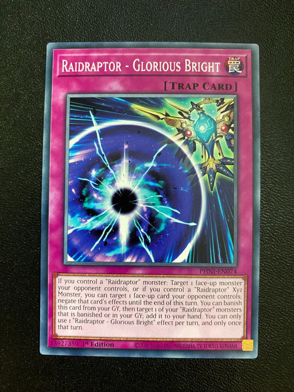 Yugioh Raidraptor - Glorious Bright PHNI-EN074 Common 1st Edition NM