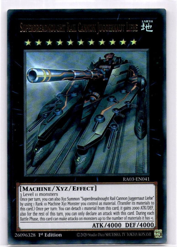 Yugioh Superdreadnought Rail Cannon Juggernaut Liebe RA03-EN041 Ultra Rare NM