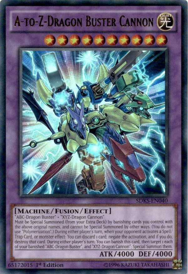 Yugioh A-to-Z-Dragon Buster Cannon SDKS-EN040 Ultra Rare 1st Edition MP