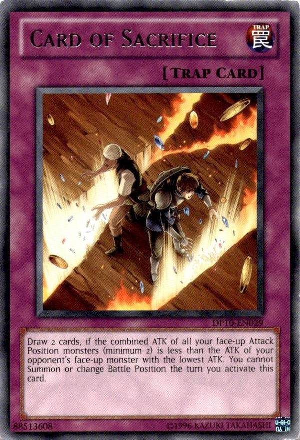 Yugioh Card of Sacrifice DP10-EN029 Rare Unlimited Edition LP