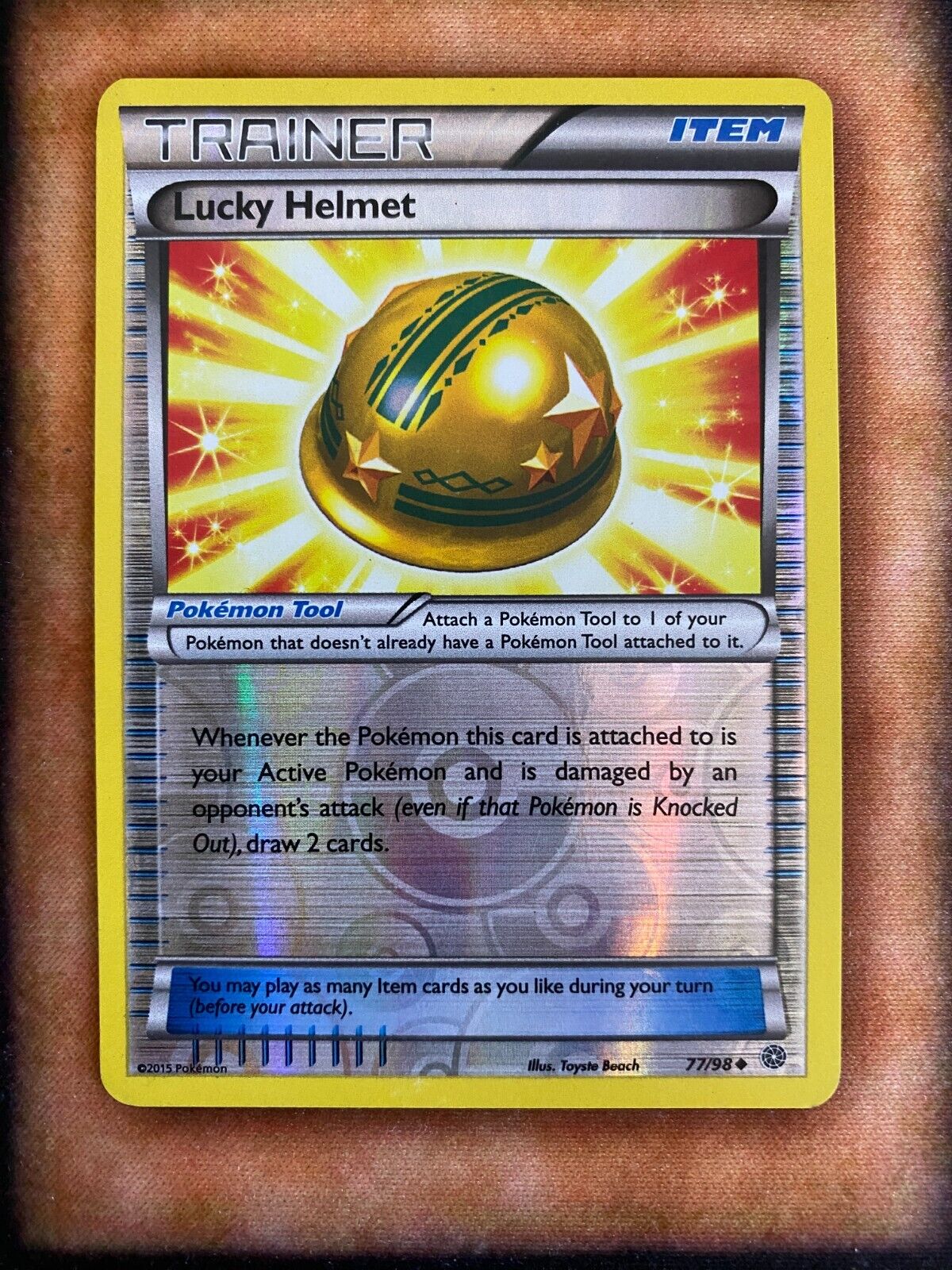 Pokemon Lucky Helmet 77/98 Ancient Origins Reverse Holo LP