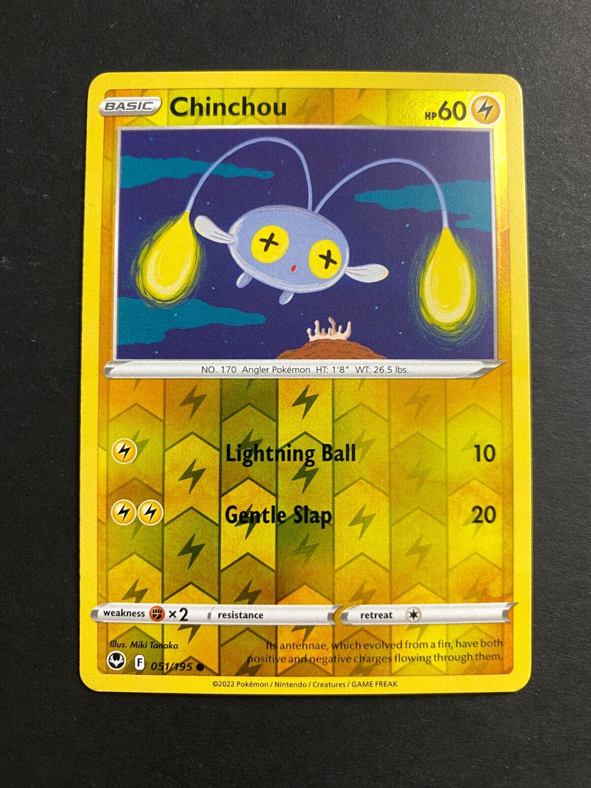 Pokemon Chinchou 051/195 Silver Tempest Reverse Holo NM