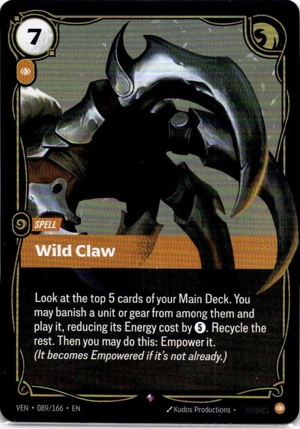 Riftbound Wild Claw 089/166 Vendetta Rare NM