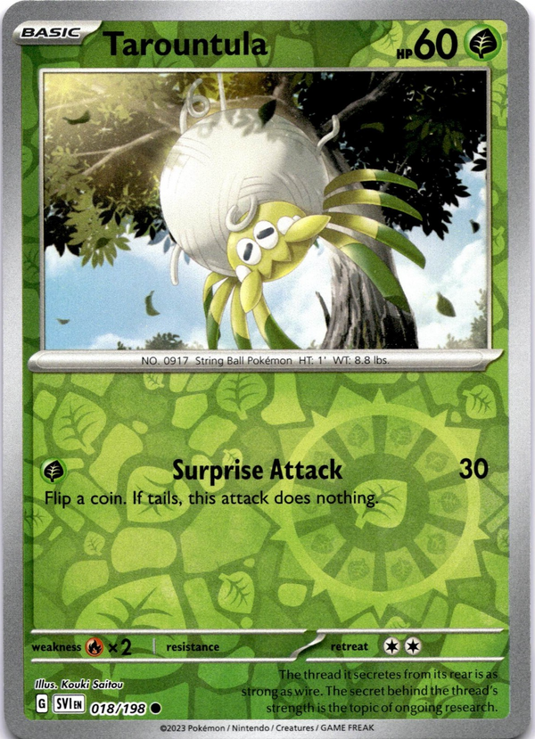 Pokemon Tarountula 018/198 Scarlet Violet Base Reverse Holo NM