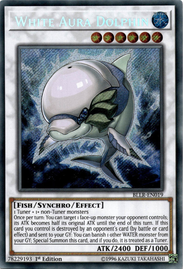Yugioh White Aura Dolphin BLLR-EN019 Secret Rare 1st Edition VLP/NM