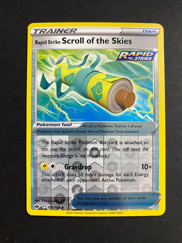 Pokemon Rapid Strike Scroll of the Skies 151/198 Chilling Reign Reverse Holo NM