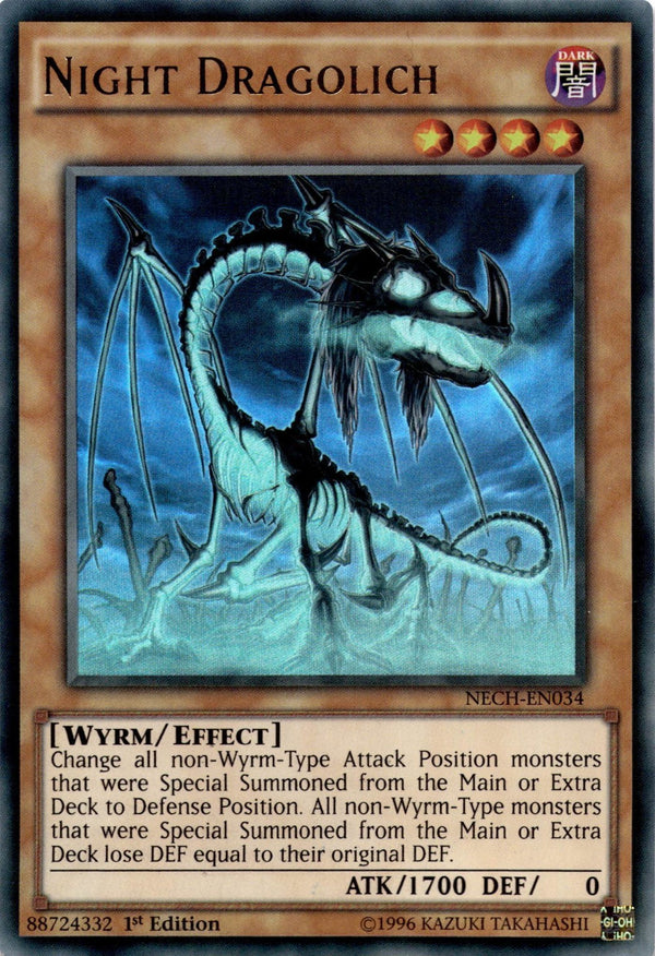 Yugioh Night Dragolich NECH-EN034 Ultra Rare 1st Edition NM