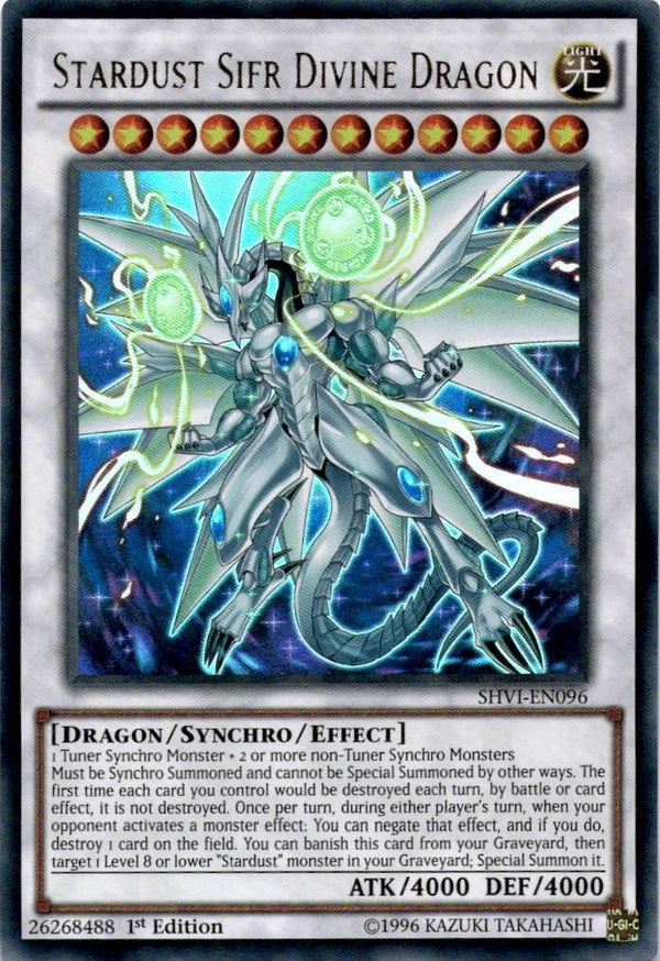 Yugioh Stardust Sifr Divine Dragon SHVI-EN096 Ultra Rare 1st Edition NM