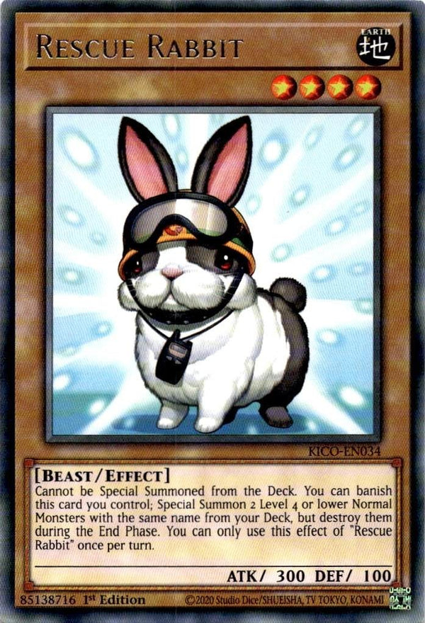 Yugioh Rescue Rabbit KICO-EN034 Rare 1st Edition VLP/NM