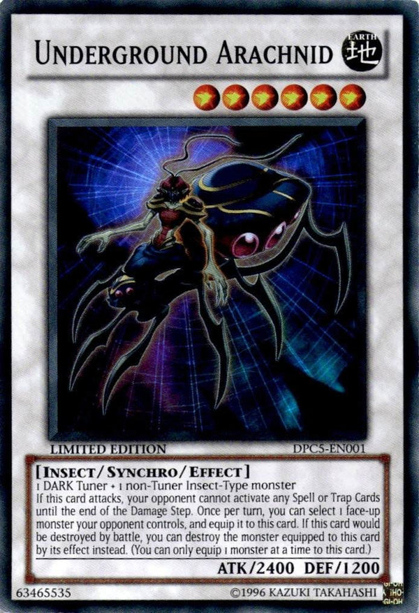 Yugioh Underground Arachnid DPC5-EN001 Super Rare Limited Edition LP