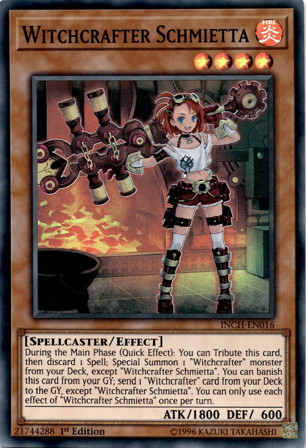 Yugioh Witchcrafter Schmietta INCH-EN016 Super Rare 1st Edition NM