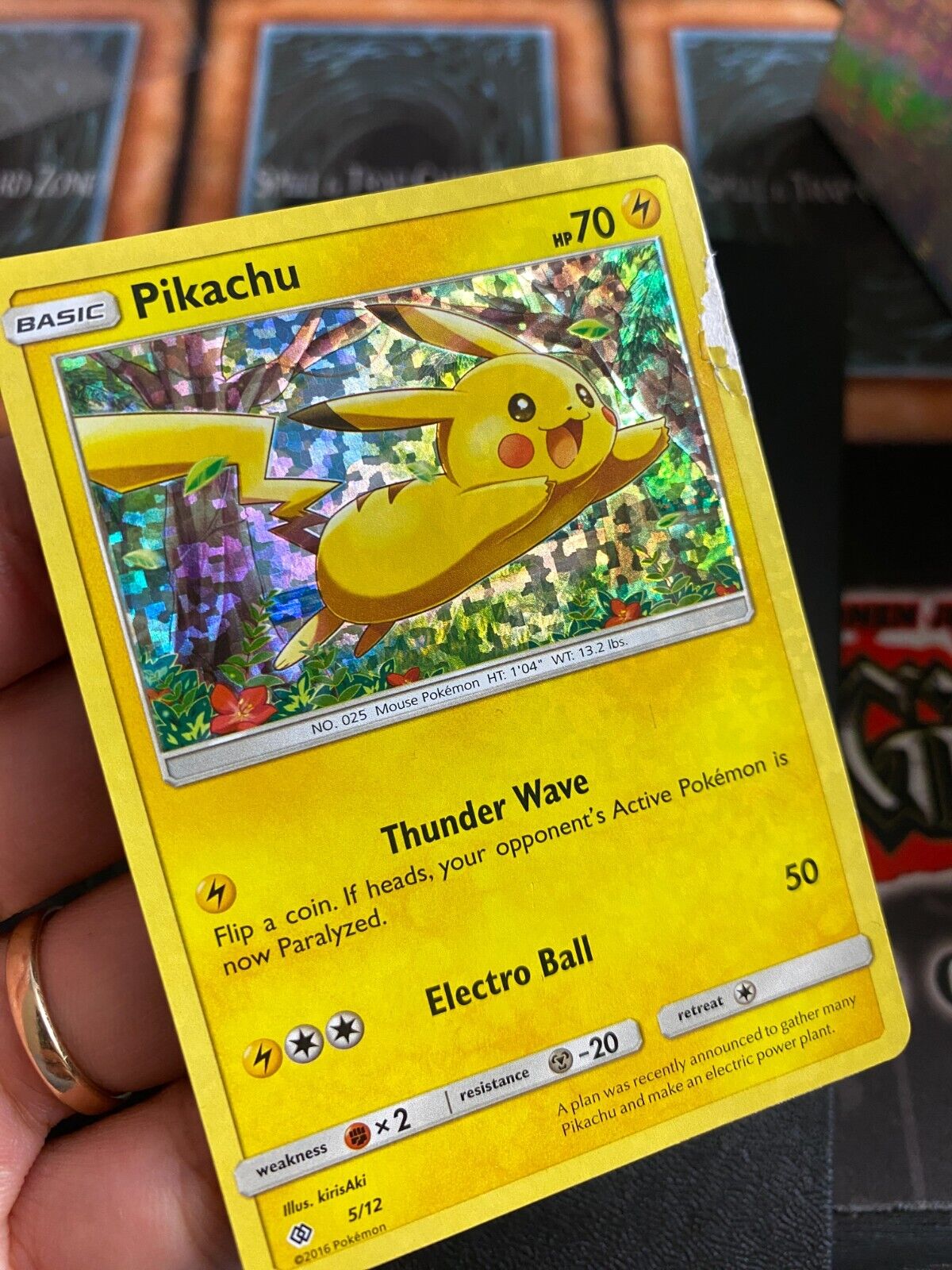 Pokemon Pikachu 5/12 McDonalds 2016 Holo DAMAGED