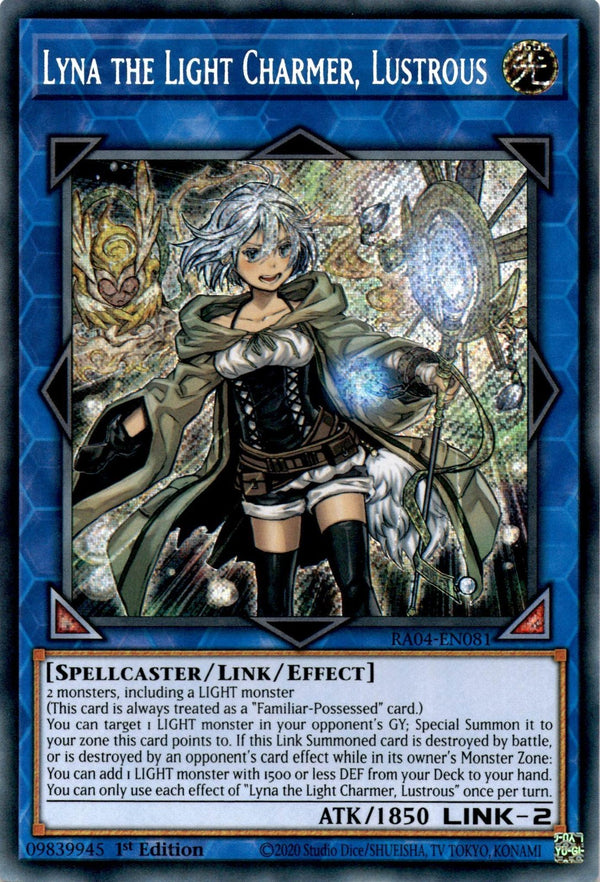 Yugioh Lyna the Light Charmer, Lustrous RA04-EN081 Secret Rare 1st Edition NM