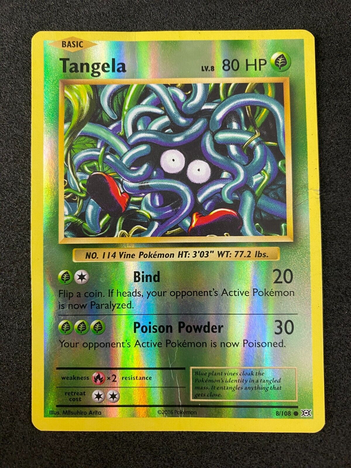 Pokemon Tangela 8/108 XY Evolutions Reverse Holo DAMAGED