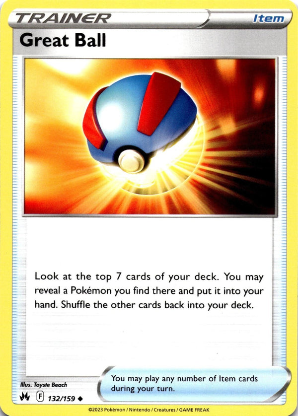 Pokemon Great Ball 132/159 Crown Zenith Non Holo NM