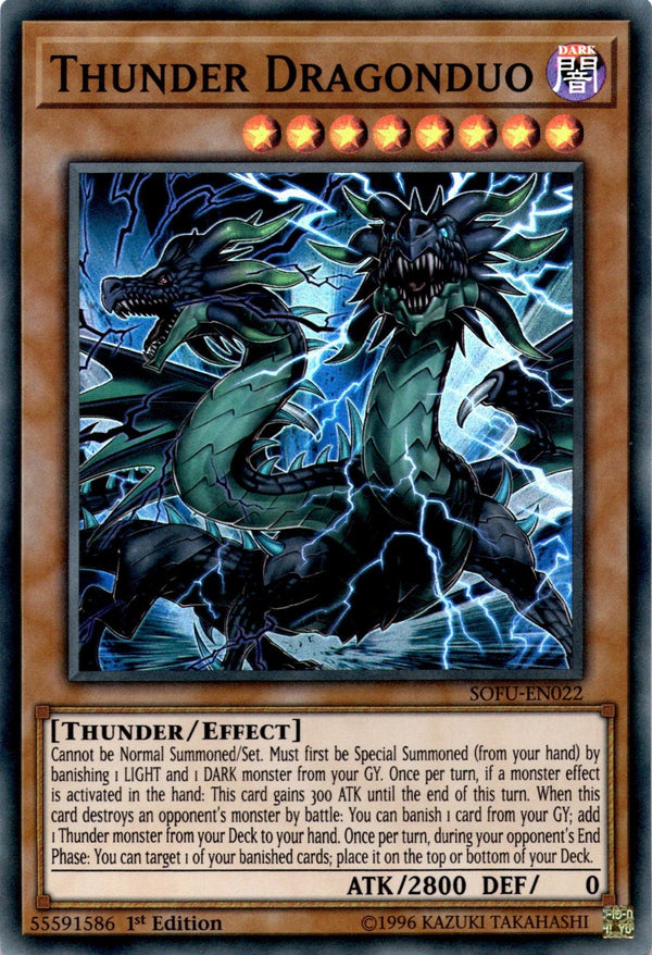 Yugioh Thunder Dragonduo SOFU-EN022 Super Rare 1st Edition NM