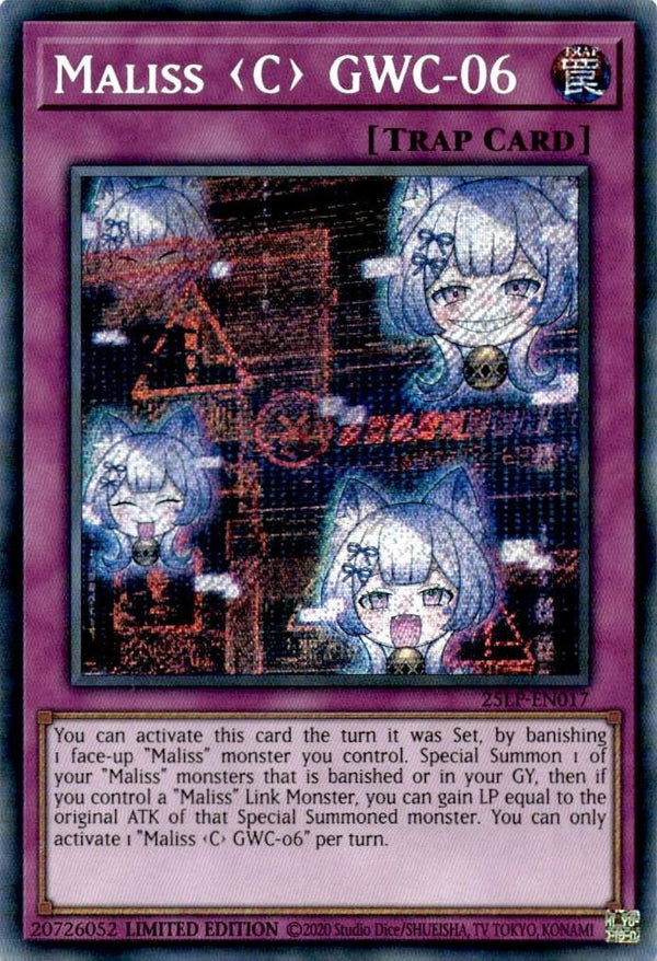 Yugioh Maliss C GWC-06 25LP-EN017 Secret Rare Limited Edition NM