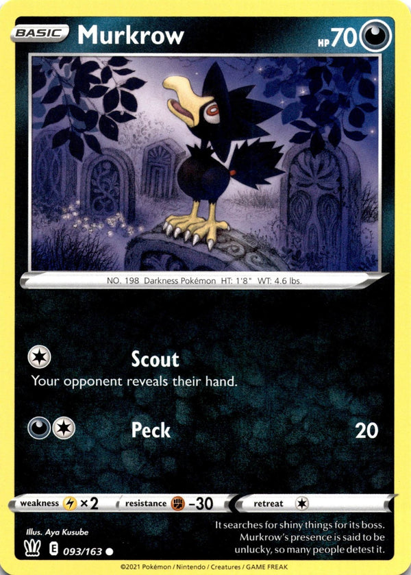 Pokemon Murkrow 093/163 Battle Styles Non Holo NM