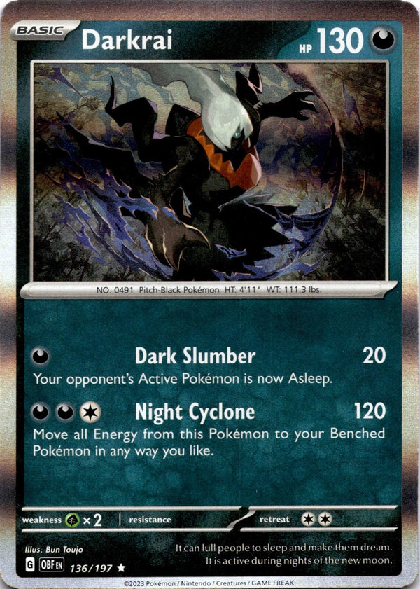 Pokemon Darkrai 136/197 Paldea Evolved Holo LP/NM