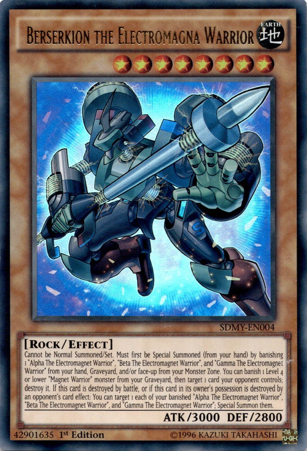 Yugioh Berserkion the Electromagna Warrior SDMY-EN004 Ultra Rare 1st Edition MP