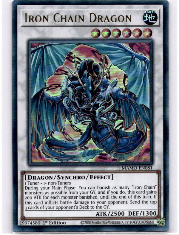 Yugioh Iron Chain Dragon MAMO-EN081 Ultra Rare 1st Edition NM