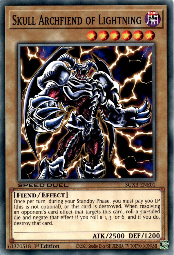 Yugioh Skull Archfiend of Lightning SGX3-ENE01 Speed Duel Common 1st Ed NM