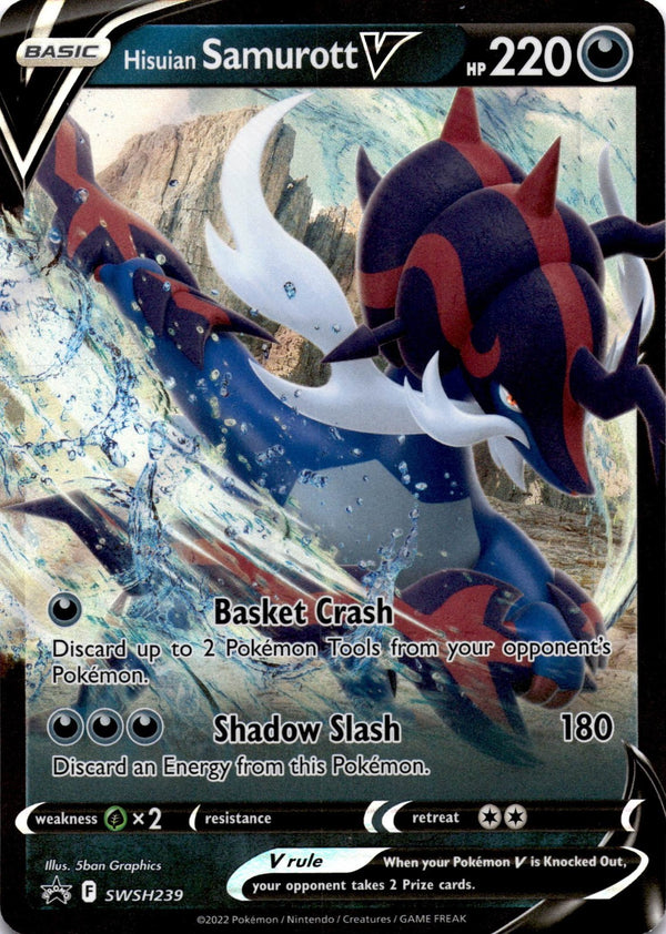 Pokemon Hisuian Samurott V SWSH239 Black Star Promos Full Art Holo NM
