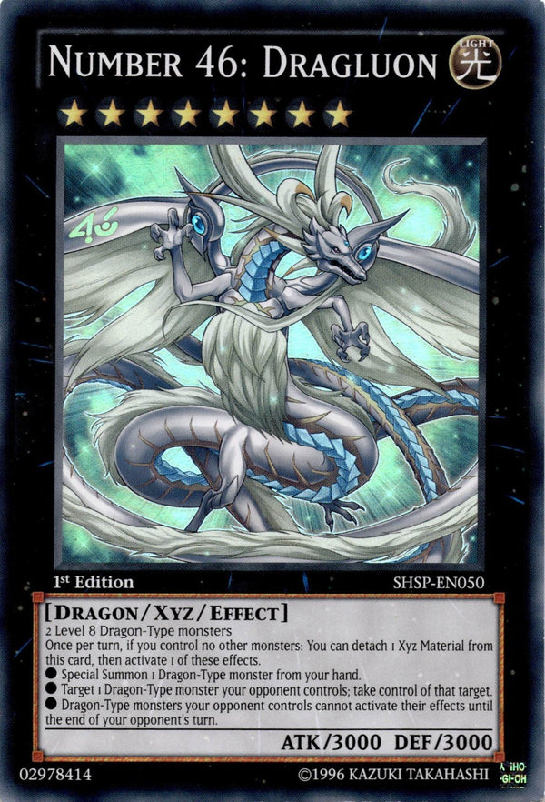 Yugioh Number 46: Dragluon SHSP-EN050 Super Rare 1st Edition MP/LP