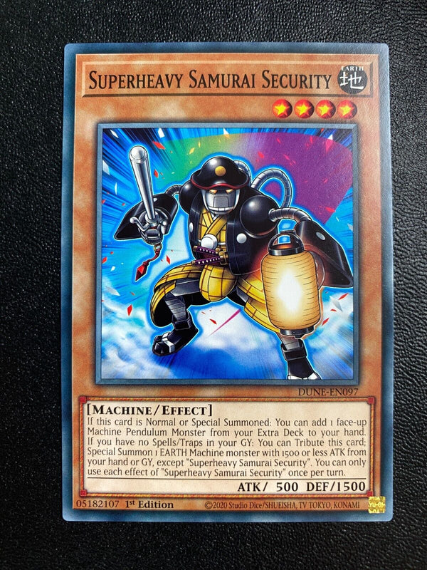 Yugioh Superheavy Samurai Security DUNE-EN097 Common 1st Edition NM