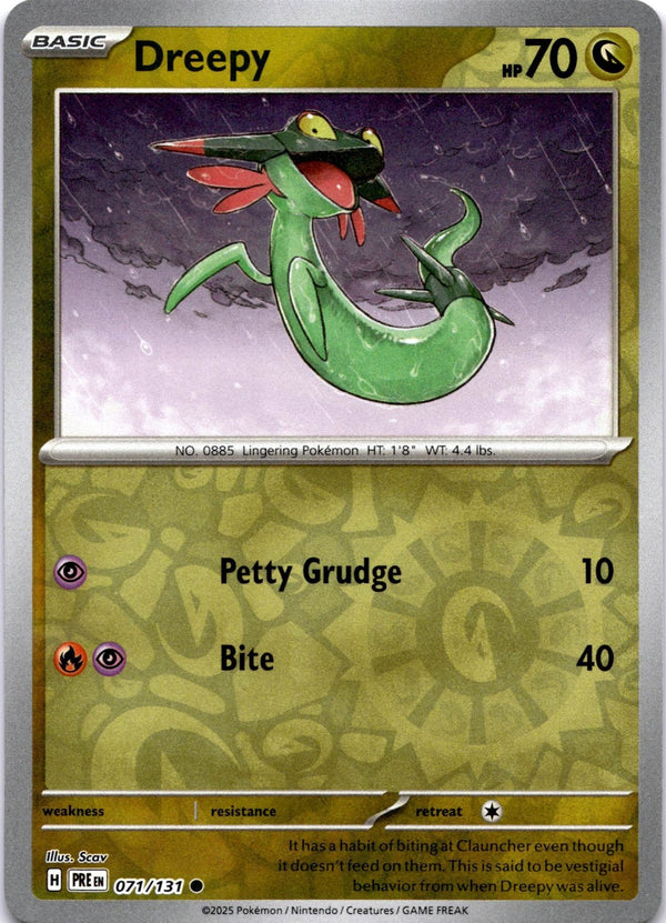 Pokemon Dreepy 071/131 Prismatic Evolutions Reverse Holo NM