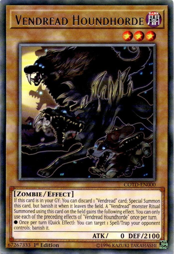 Yugioh Vendread Houndhorde COTD-EN000 Rare 1st Edition LP/NM