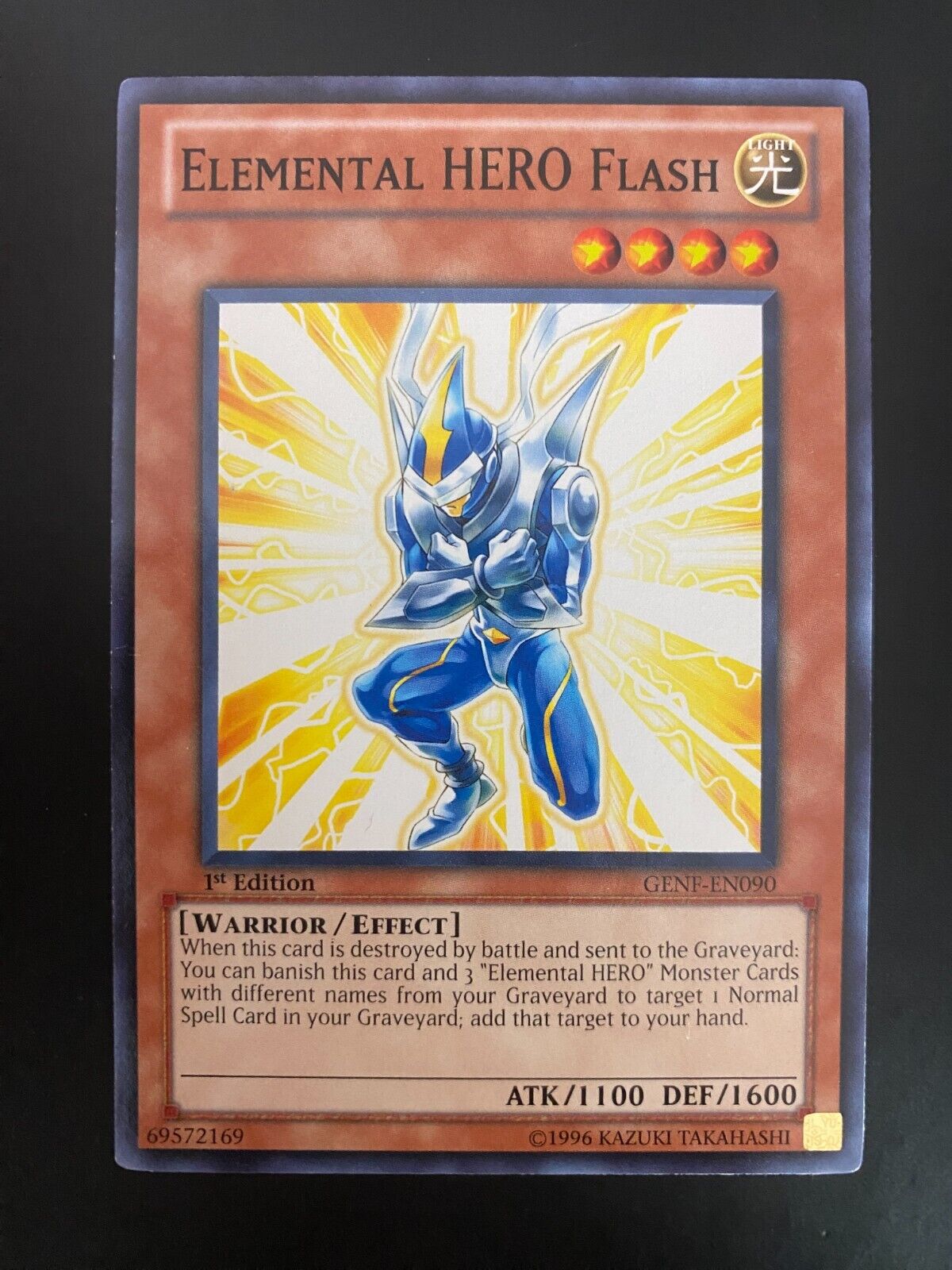 Yugioh Elemental Hero Flash GENF-EN090 Common 1st Edition VLP/NM