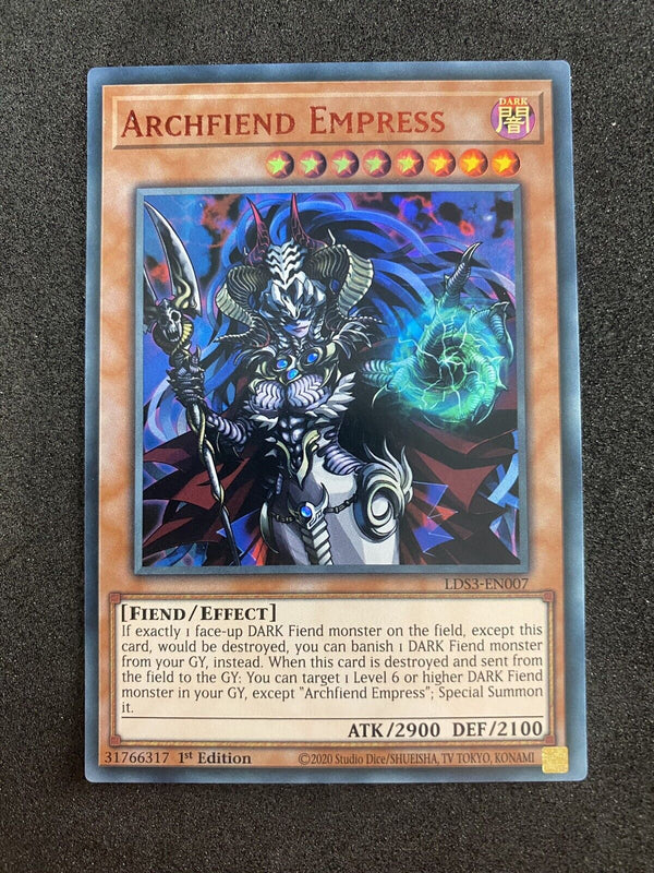 Yugioh Archfiend Empress LDS3-EN007 Red Ultra Rare 1st Edition NM
