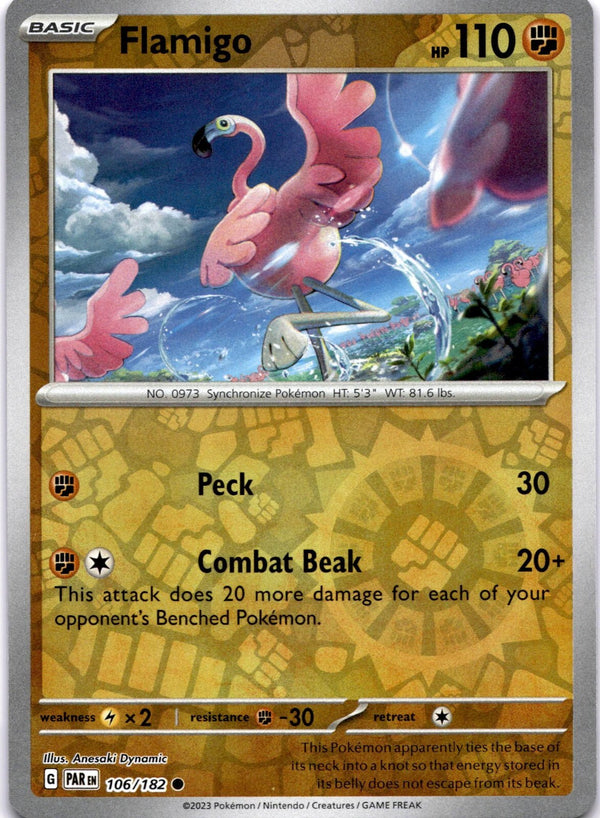 Pokemon Flamigo 106/182 Paradox Rift Reverse Holo NM