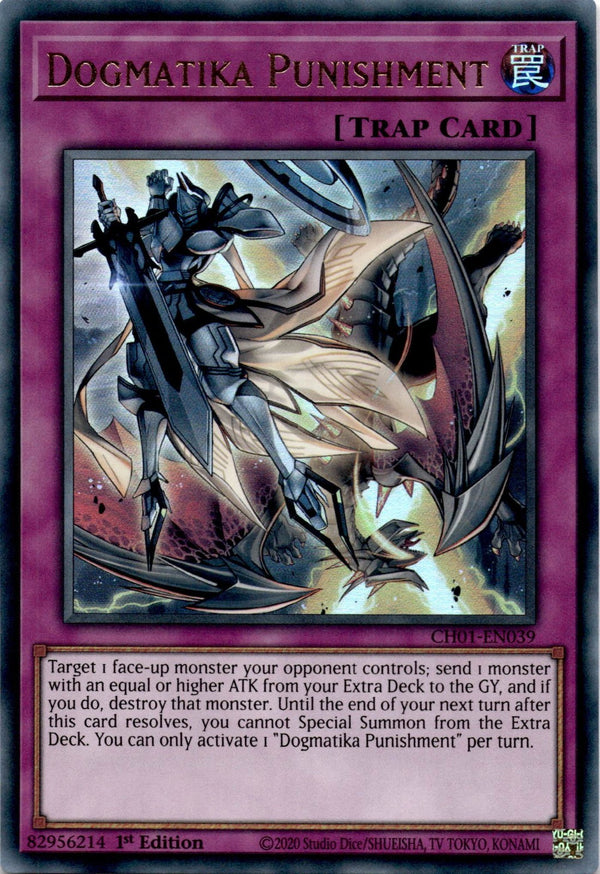 Yugioh Dogmatika Punishment CH01-EN039 Ultra Rare 1st Edition NM