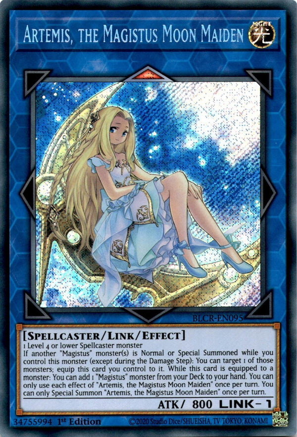 Yugioh Artemis, the Magistus Moon Maiden BLCR-EN095 Secret Rare 1st Ed VLP/NM