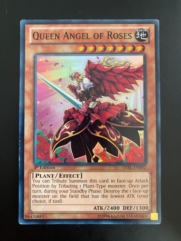 Yugioh Queen Angel of Roses LVAL-EN092 Super Rare 1st Edition HP/MP