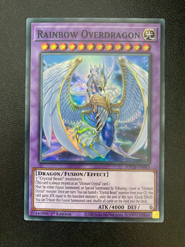 Yugioh Rainbow Overdragon SDCB-EN043 Super Rare 1st Edition NM/MINT