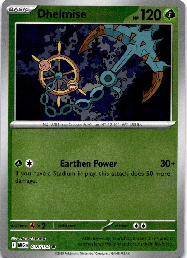 Pokemon Dhelmise 018/132 Mega Evolution Reverse Holo NM