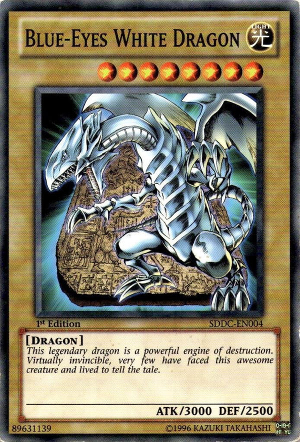 Yugioh Blue-Eyes White Dragon SDDC-EN004 Common 1st Edition MP