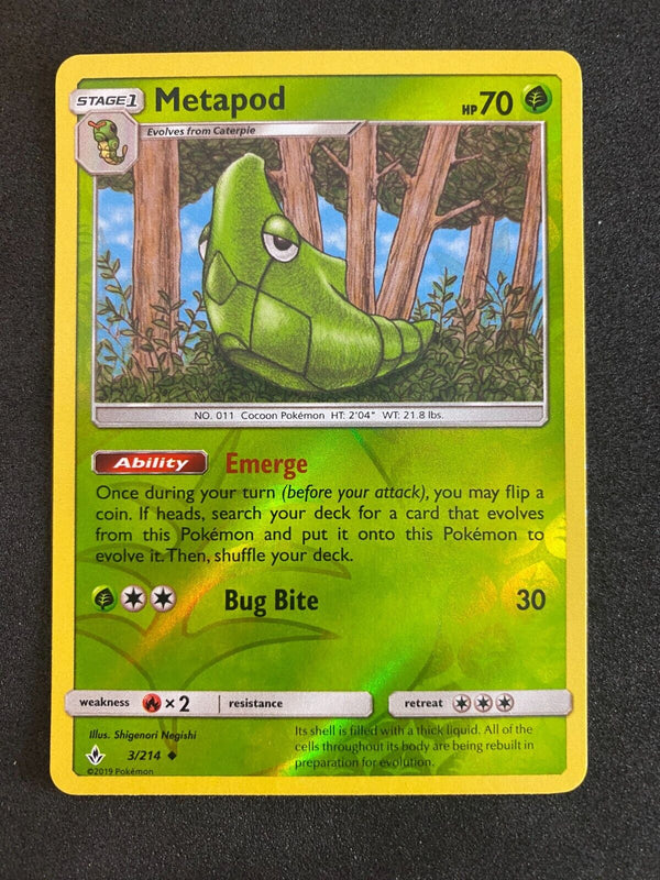 Pokemon Metapod 3/214 Unbroken Bonds Reverse Holo NM