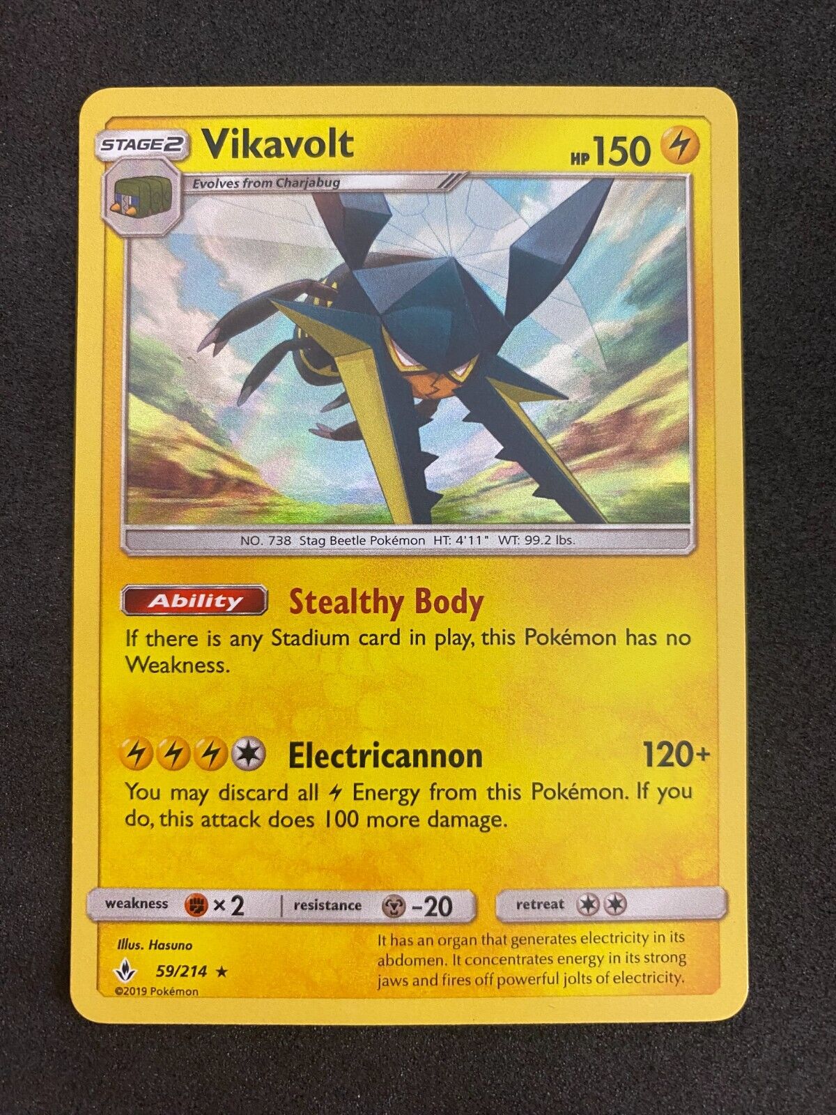 Pokemon Vikavolt 59/214 Unbroken Bonds Holo NM